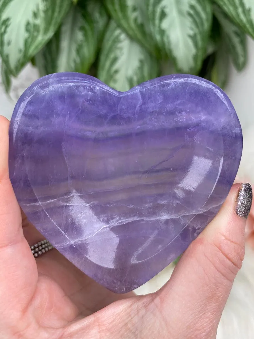 Heart Purple Fluorite Bowls