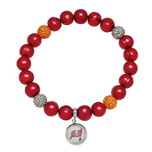 Honora Licensed NFL Tampa Bay Buccaneers freshwater cultured pearl & crystal bracelet NFB7938TB75