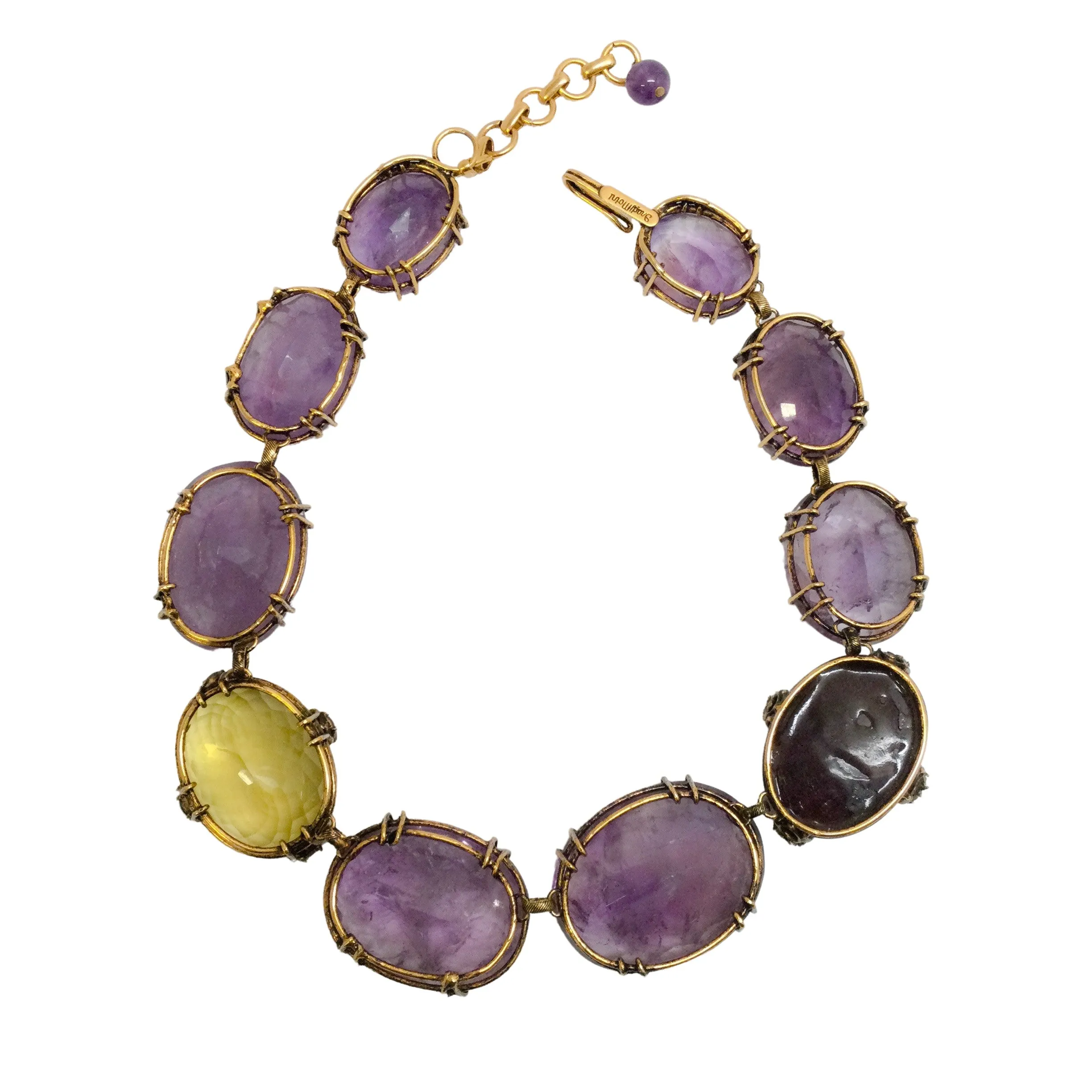 iRADJ Moini Amethyst and Citron Chunky Necklace