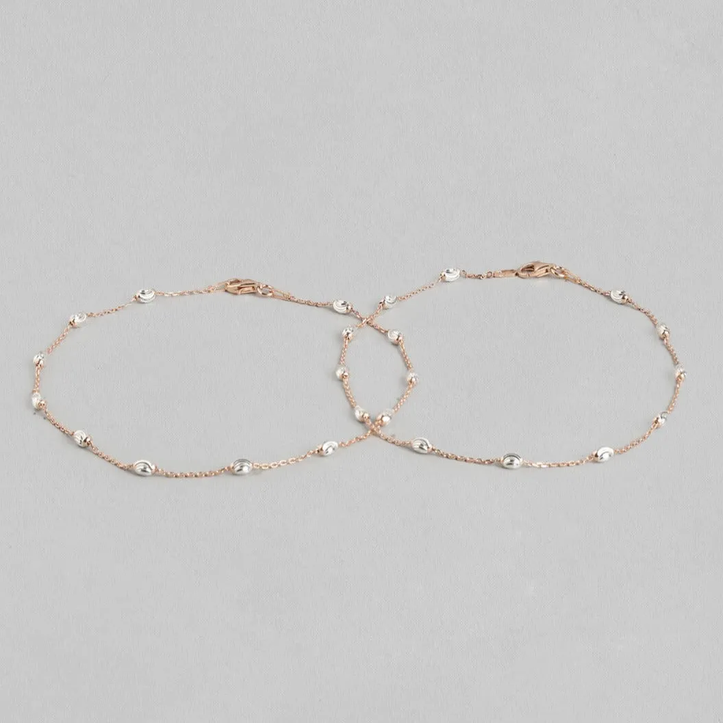 Italian 925 Silver Anklets in Rose Gold