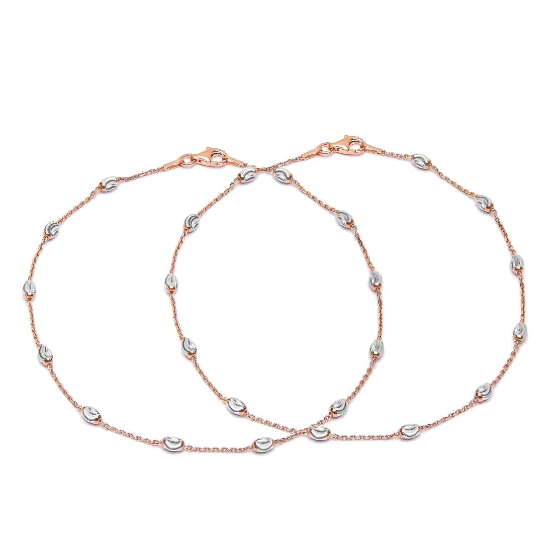 Italian 925 Silver Anklets in Rose Gold