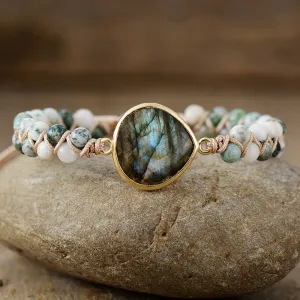 Labradorite Double-layer Woven Beaded Bracelets!!