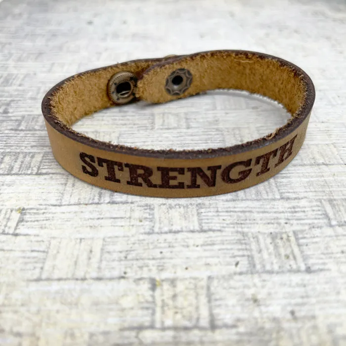 Leather Strength Bracelet Small