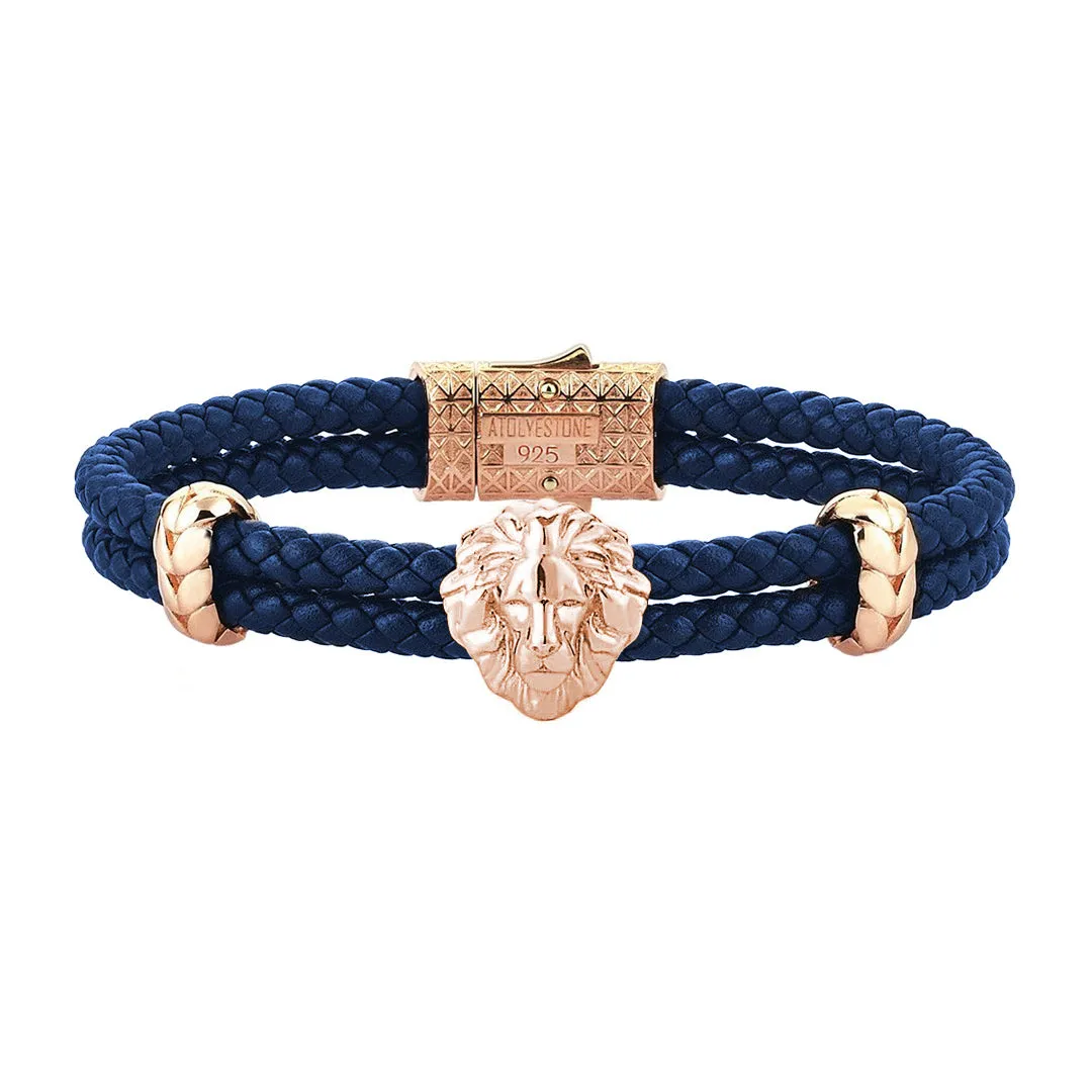 Leo Leather Bracelet - Solid Silver