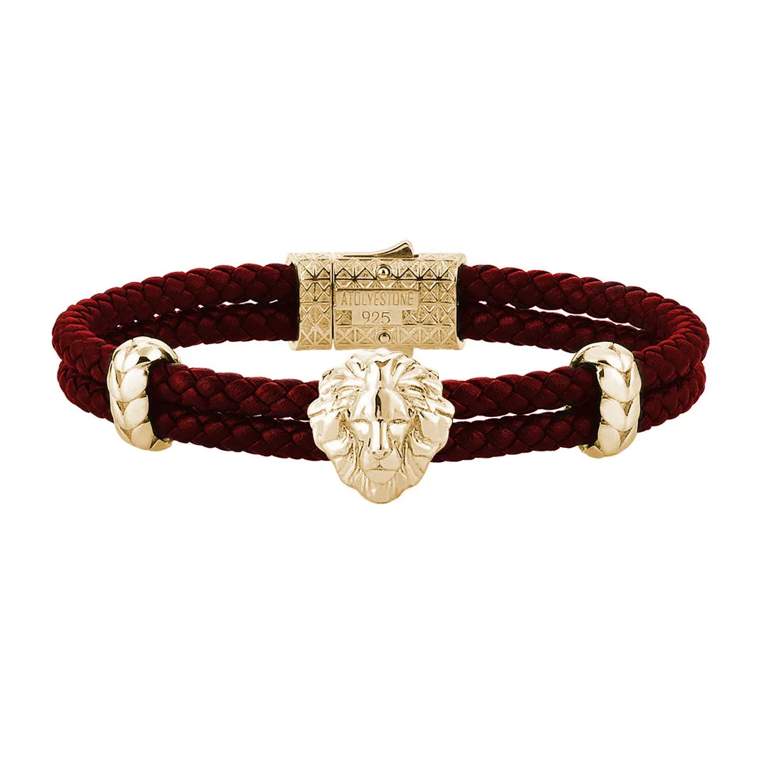 Leo Leather Bracelet - Solid Silver