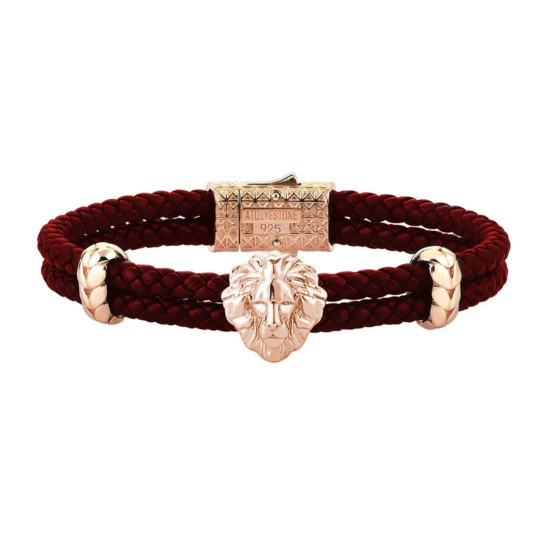 Leo Leather Bracelet - Solid Silver