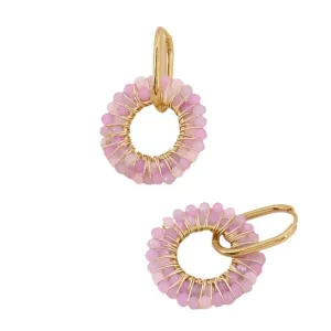 Lilas de Seine Intertwined Double Bead Earrings