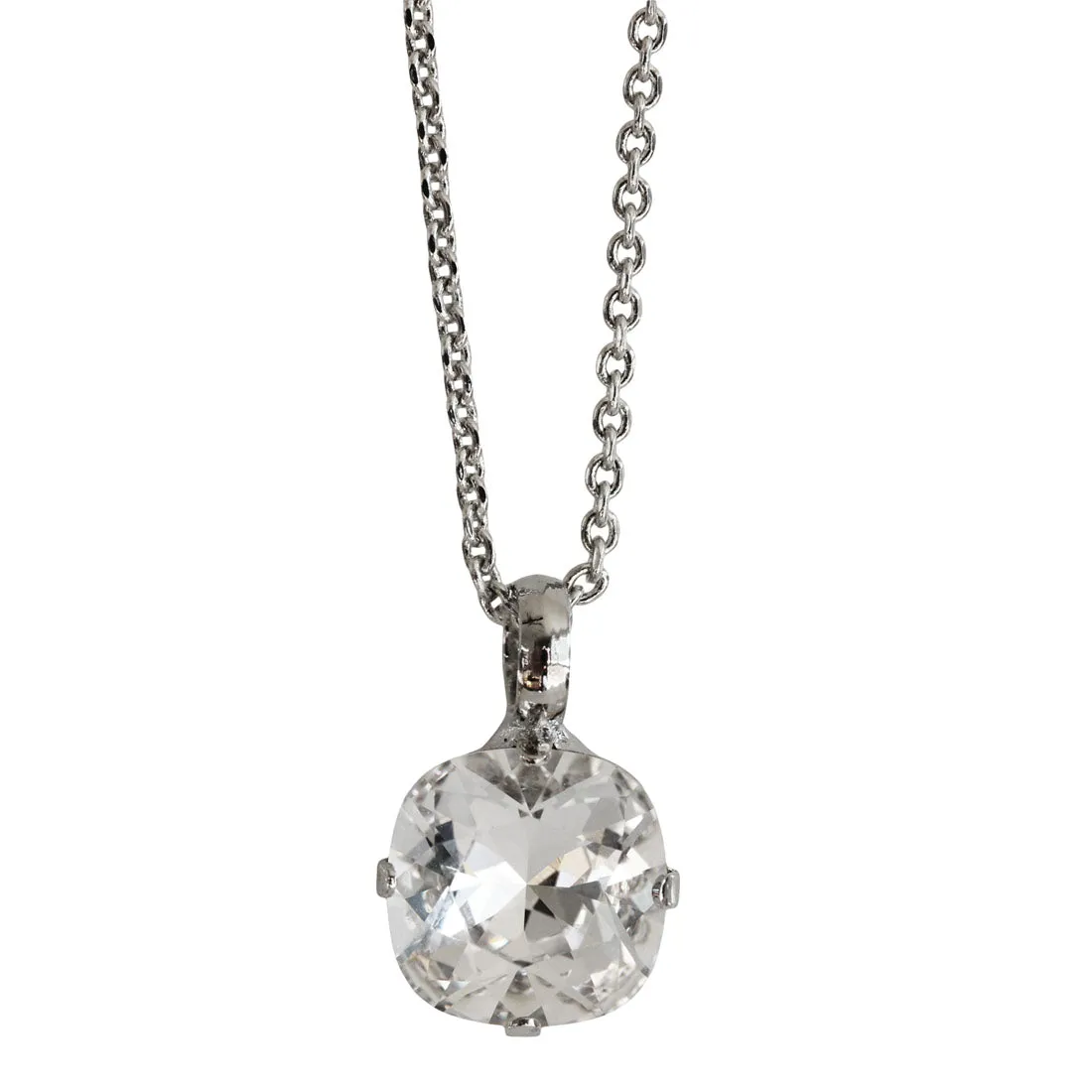 Mariana "On A Clear Day" Rhodium Plated Cushion Cut Pendant Crystal Necklace, 5326/4 001ro