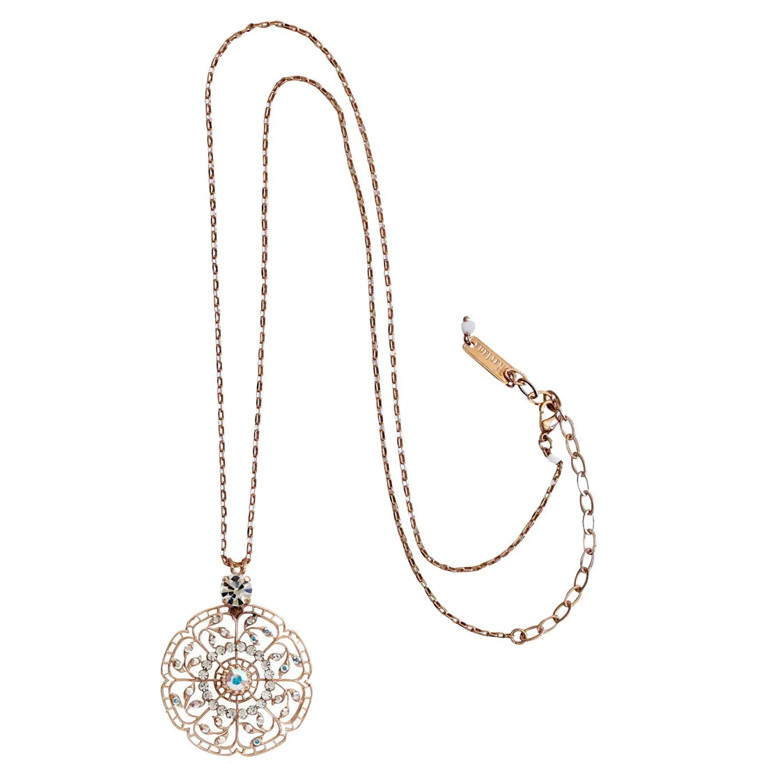 Mariana "On A Clear Day" Rose Gold Plated Filigree Pendant Crystal Necklace, 5210 0011ABmr