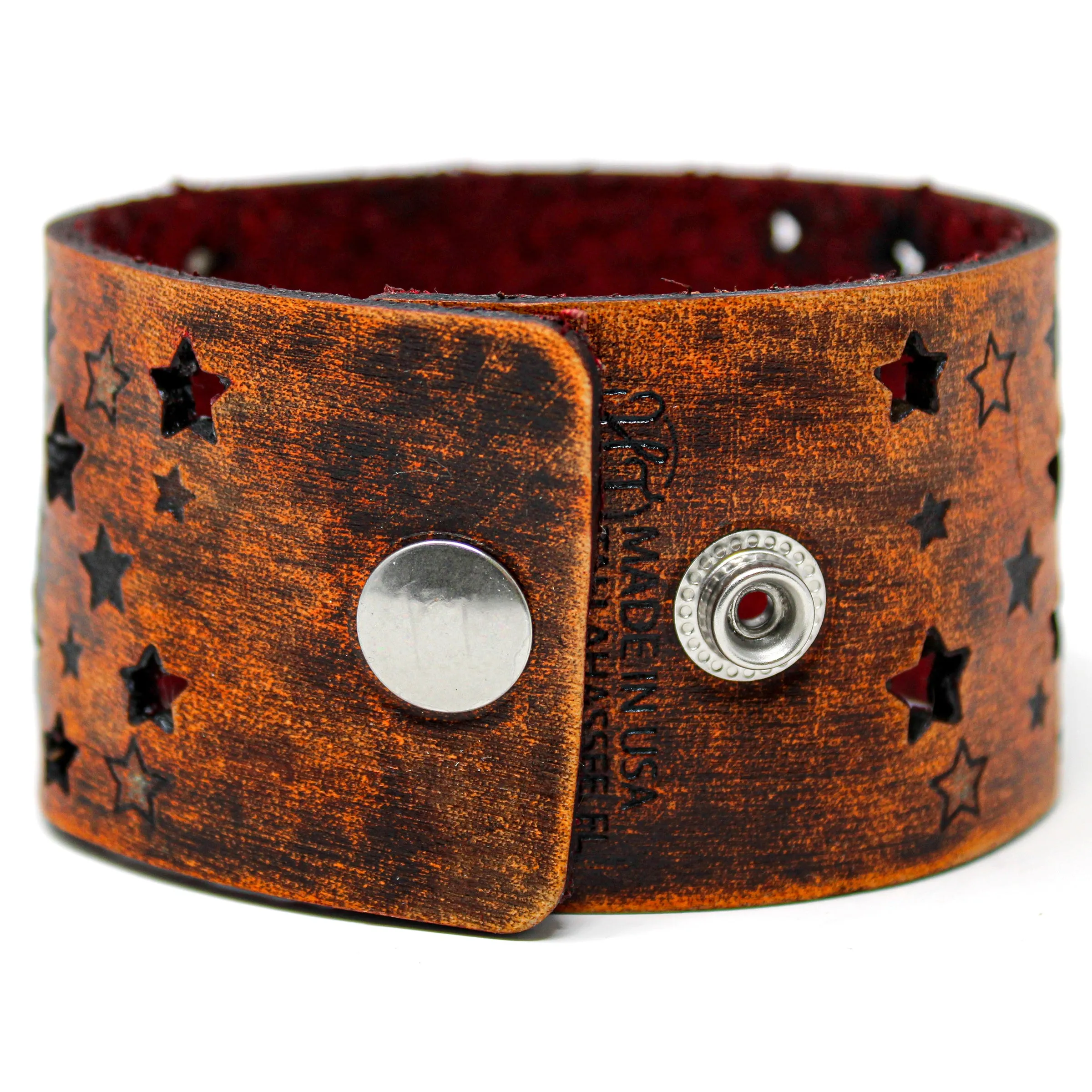 Men's Leather Wristband - Redfish Peace