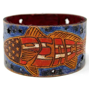 Men's Leather Wristband - Redfish Peace