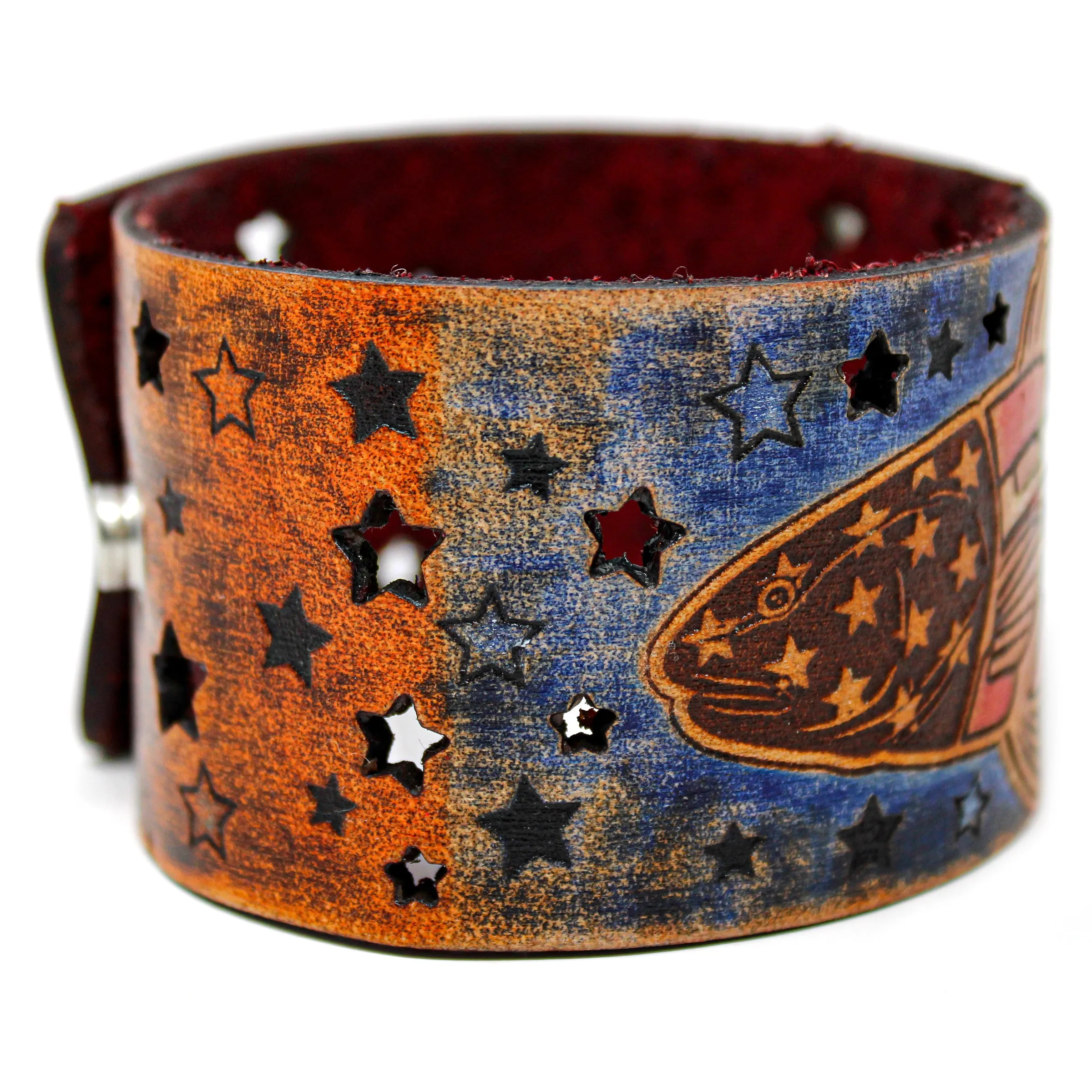 Men's Leather Wristband - Redfish Peace