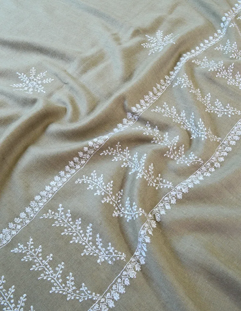 Natural  Embroidery Pashmina Shawl 7427