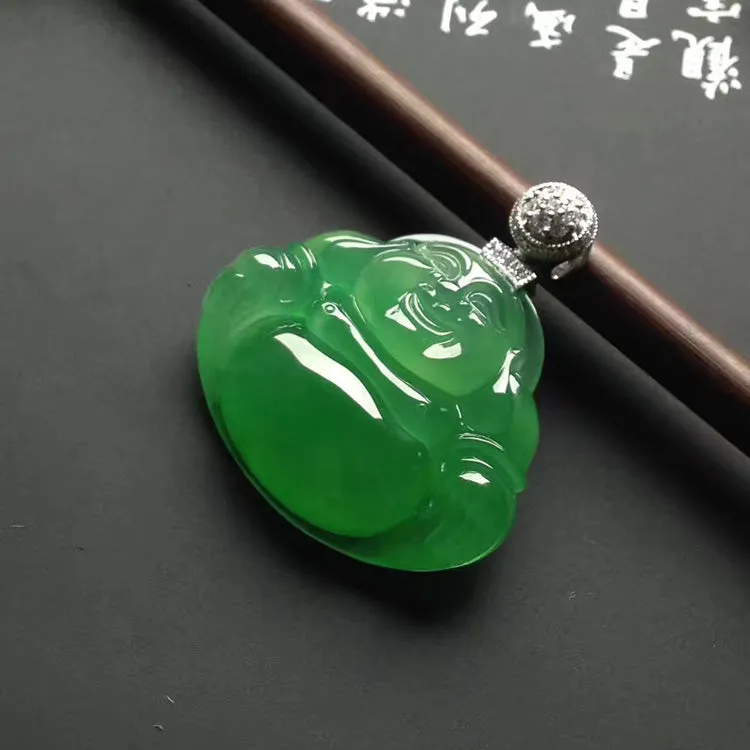 Natural Jade Pendant Jadeite Buddha Pendant PT192