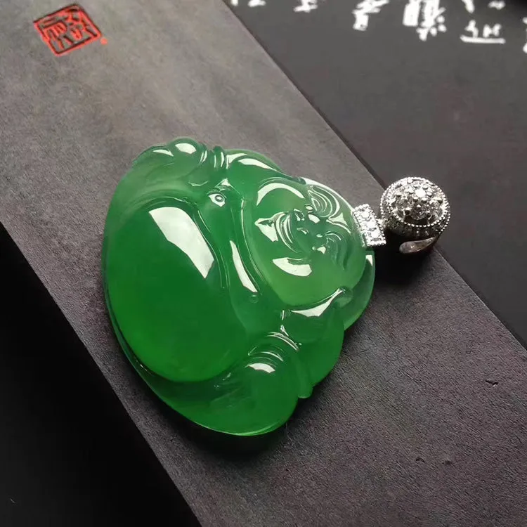 Natural Jade Pendant Jadeite Buddha Pendant PT192