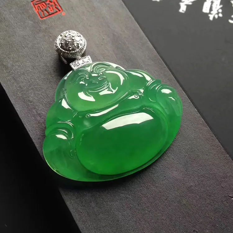 Natural Jade Pendant Jadeite Buddha Pendant PT192