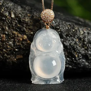 Natural Jade Pendant Jadeite Gold Buddha Pendant PT34