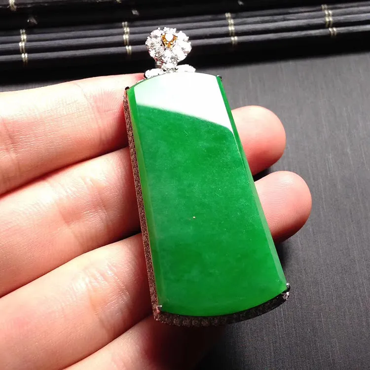 Natural Jade Pendant Jadeite Gold Pendant PT200