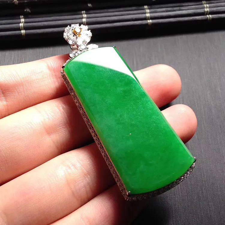 Natural Jade Pendant Jadeite Gold Pendant PT200