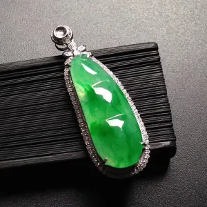 Natural Jade Pendant Jadeite Gold Pendant PT371