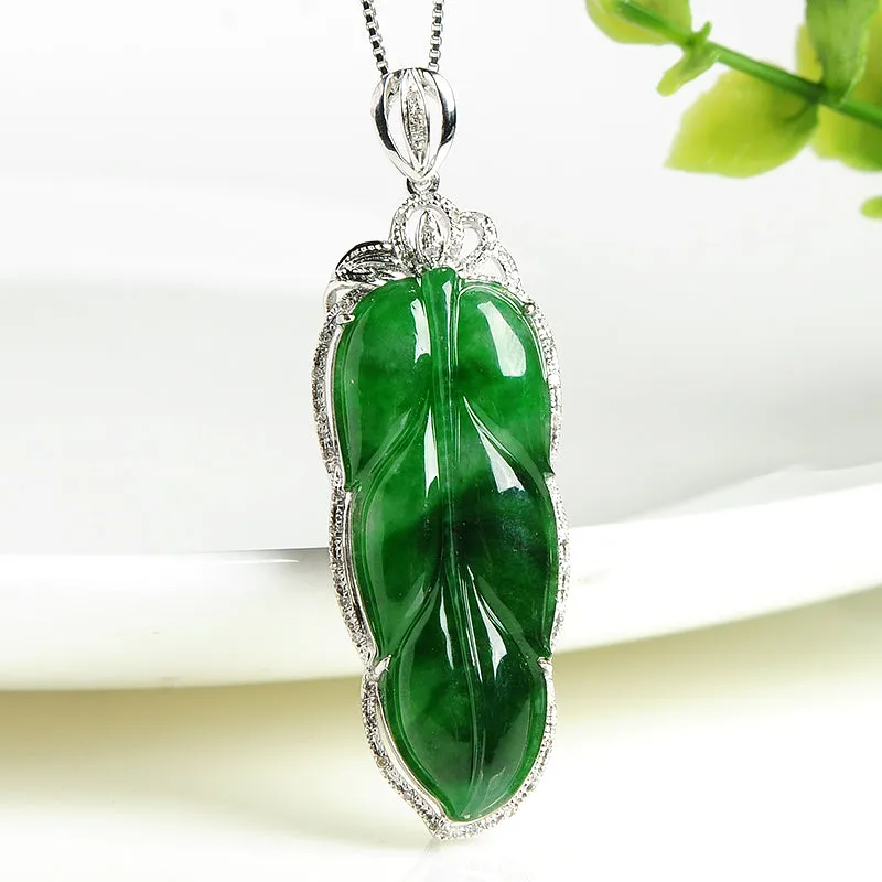 Natural Jade Pendant Jadeite Gold Pendant PT45