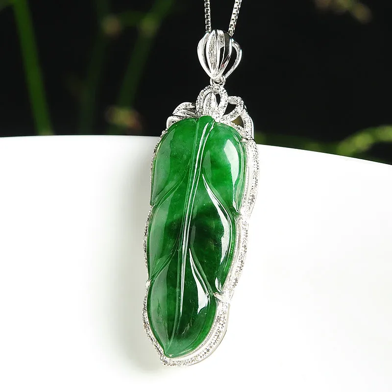 Natural Jade Pendant Jadeite Gold Pendant PT45