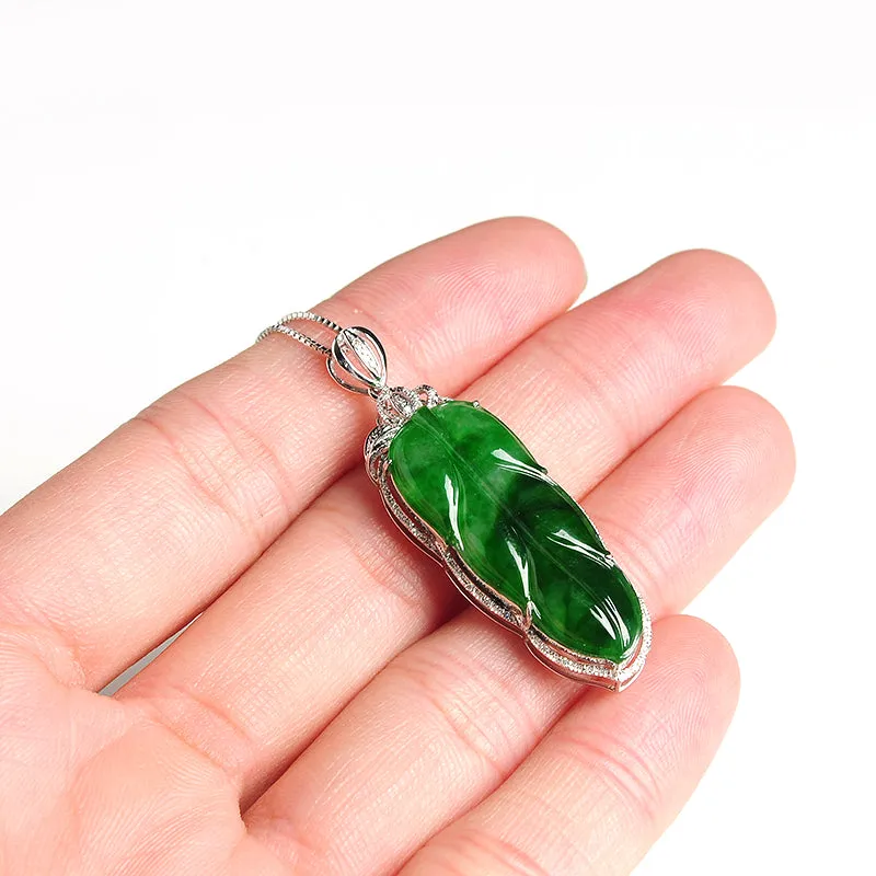 Natural Jade Pendant Jadeite Gold Pendant PT45