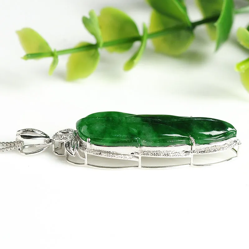 Natural Jade Pendant Jadeite Gold Pendant PT45