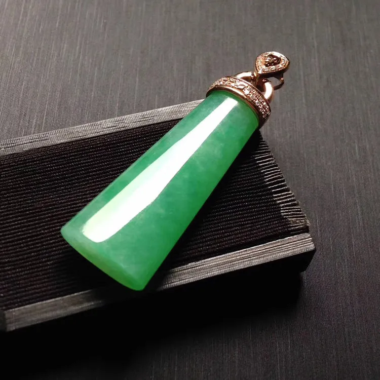 Natural Jade Pendant Jadeite Gold Pendant PT515