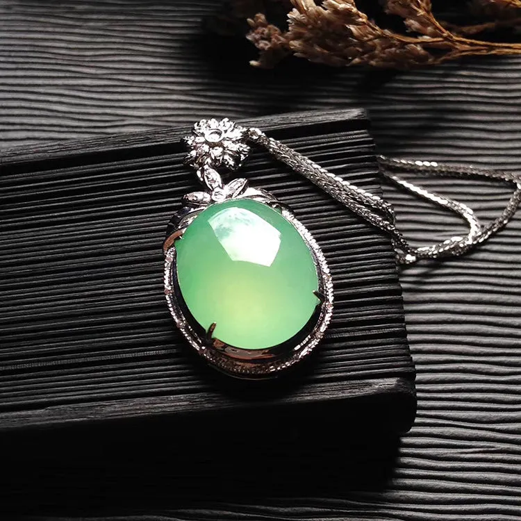 Natural Jade Pendant Jadeite Gold Pendant PT541