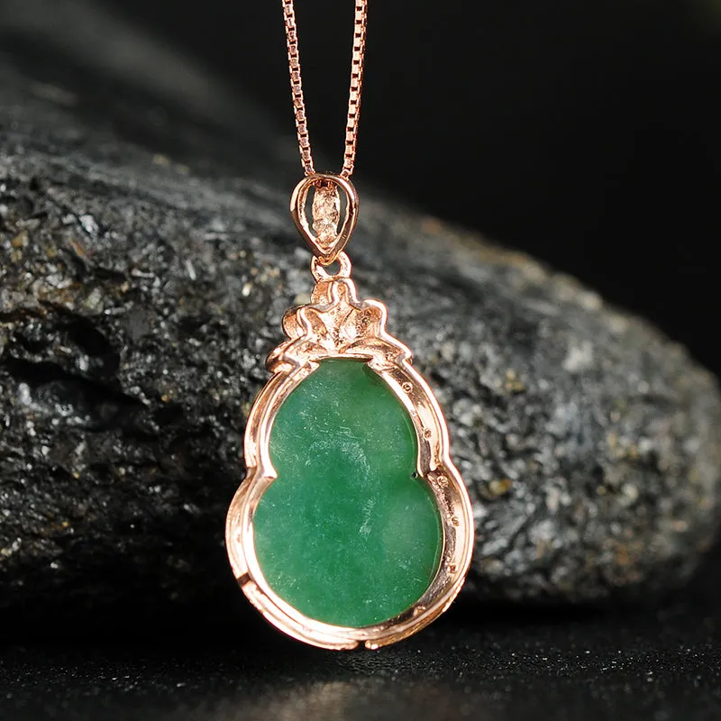 Natural Jade Pendant Jadeite Gold Pendant PT86