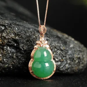 Natural Jade Pendant Jadeite Gold Pendant PT86