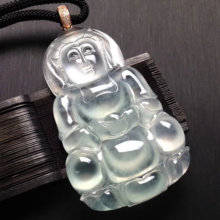 Natural Jade Pendant Jadeite Guan Yin Pendant PT206