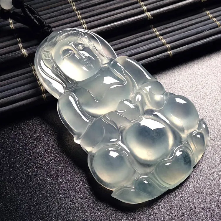 Natural Jade Pendant Jadeite Guan Yin Pendant PT216