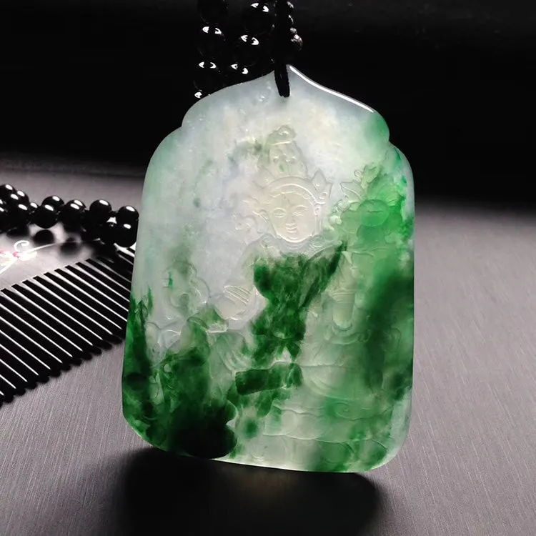 Natural Jade Pendant Jadeite Guan Yin Pendant PT217