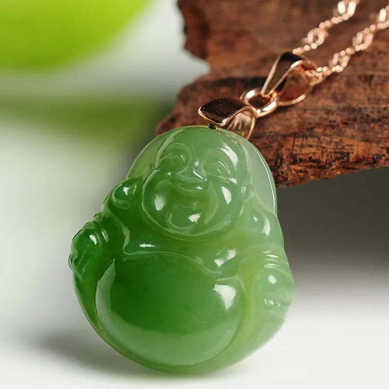 Natural Jade Pendant Nephrite Buddha Pendant PT153