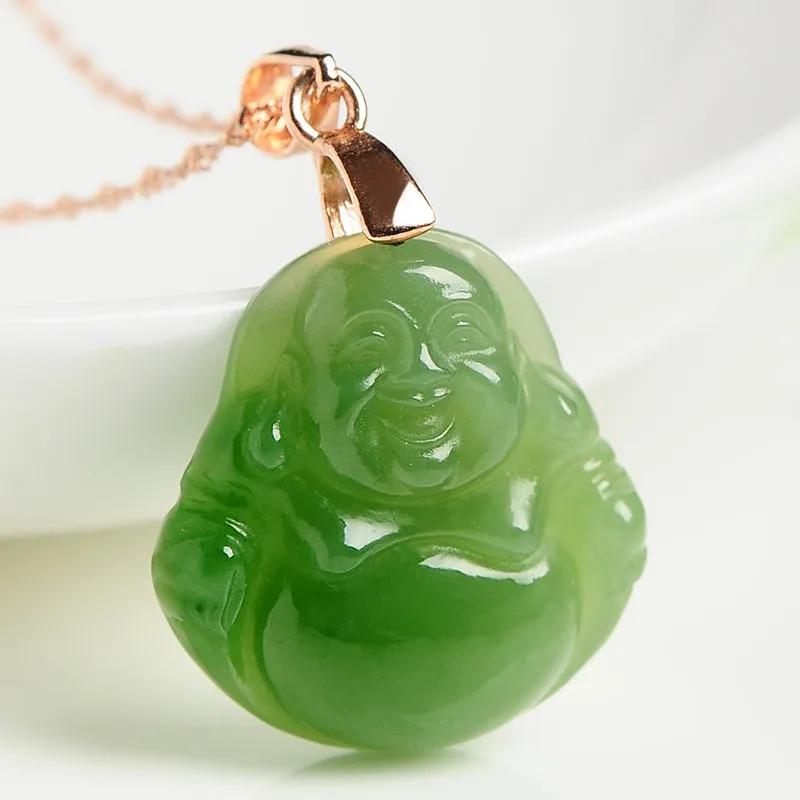 Natural Jade Pendant Nephrite Buddha Pendant PT153