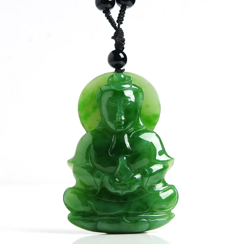 Natural Jade Pendant Nephrite Guanyin Pendant PT122