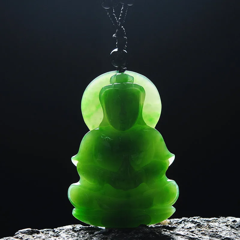 Natural Jade Pendant Nephrite Guanyin Pendant PT122