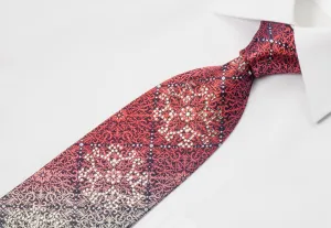 OVO Classic Rhinestone Necktie Red Anthemion On Black With Silver Sparkles