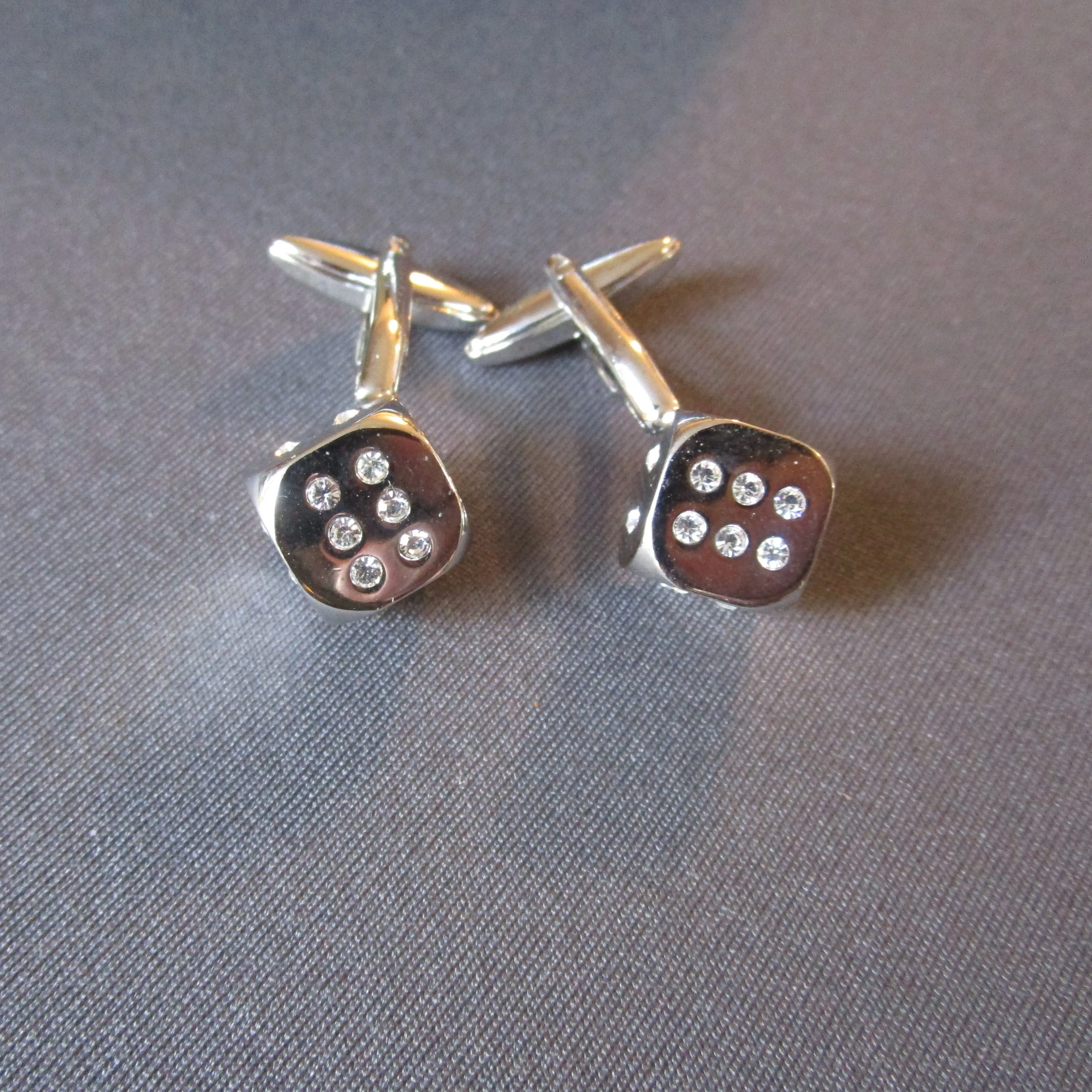 Pair Contemporary dice cuff-links Boxed Vintage C1970s