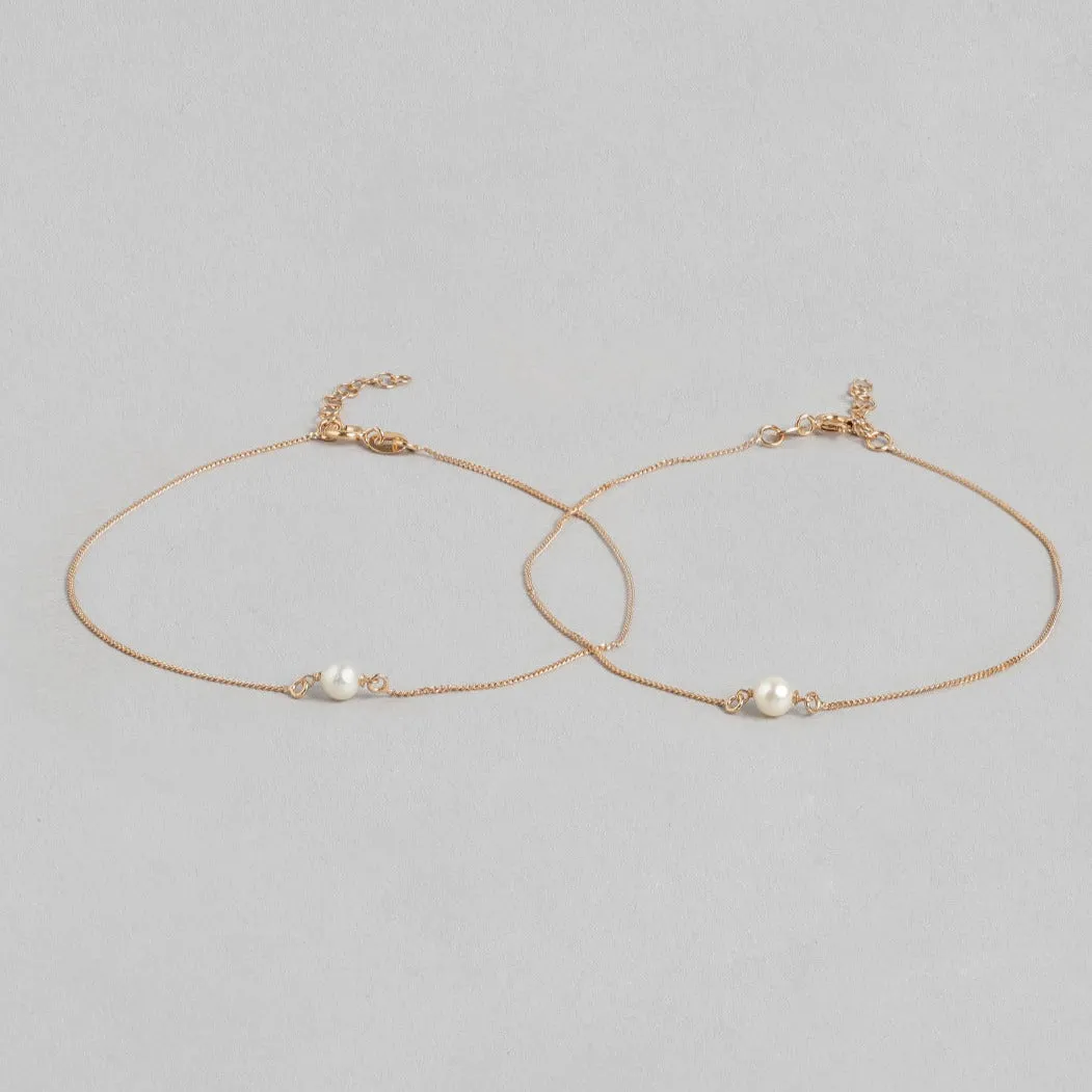 Pearl Rose-Gold plated 925 Sterling Silver Anklets