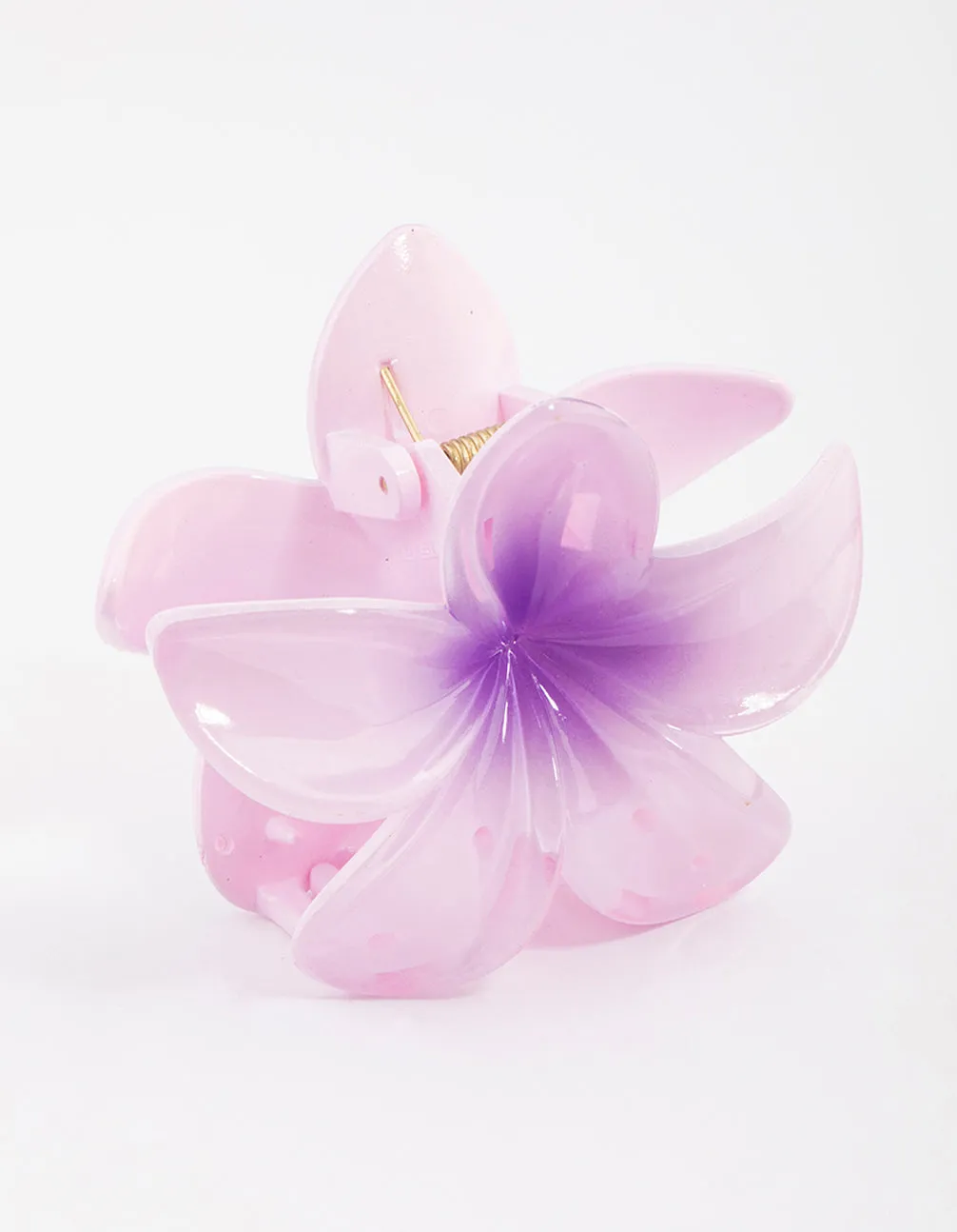 Plastic Purple Ombre Hibiscus Flower Claw Clip