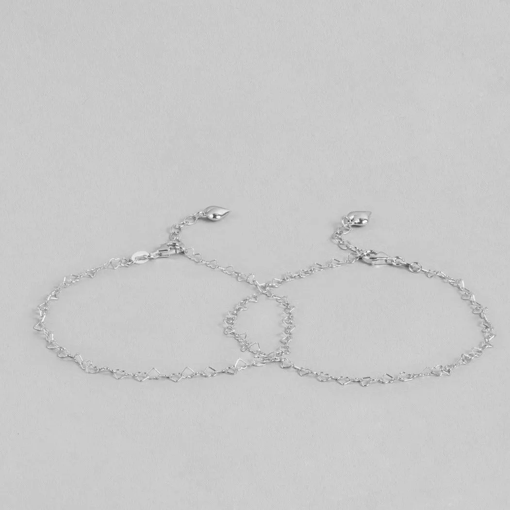 Pretty hearts 925 Sterling Silver Anklets