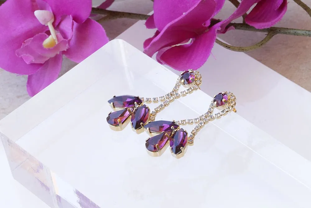 PURPLE CRYSTAL EARRINGS