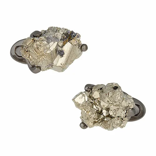 Pyrite Gemstone Sterling Silver Cufflinks