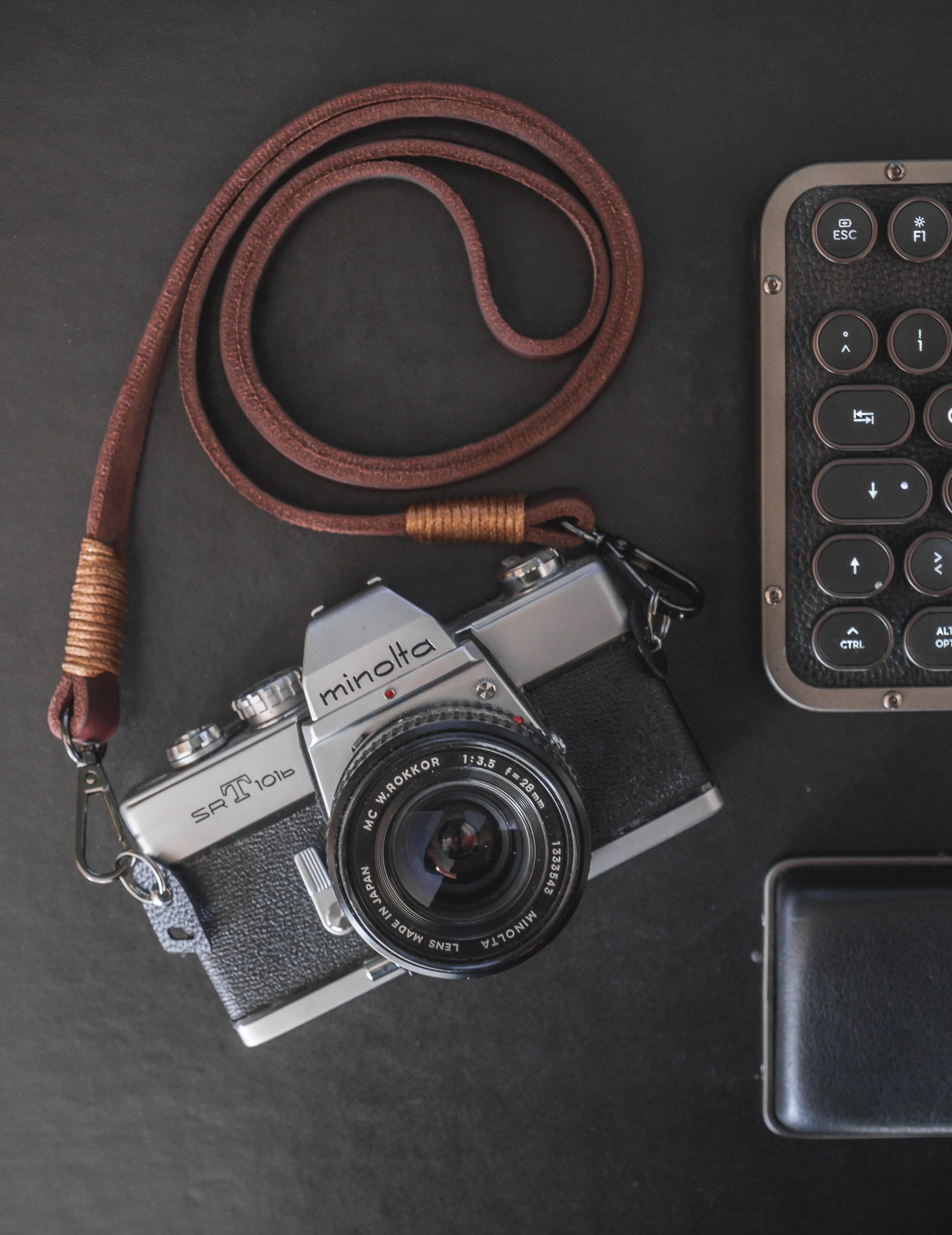 Real Pull-Up  Waxed Leather Camera Strap - Brown 15mm