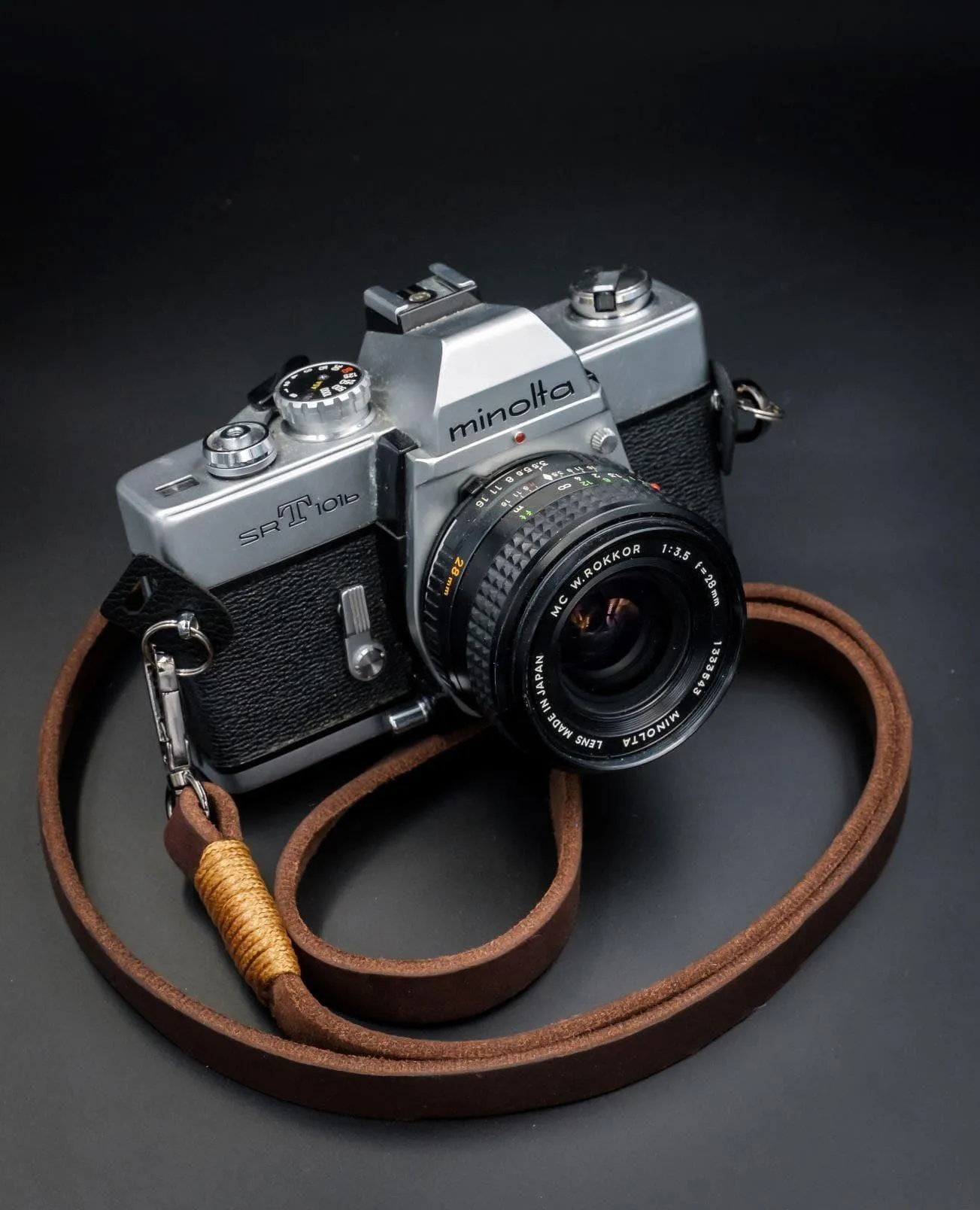 Real Pull-Up  Waxed Leather Camera Strap - Brown 15mm