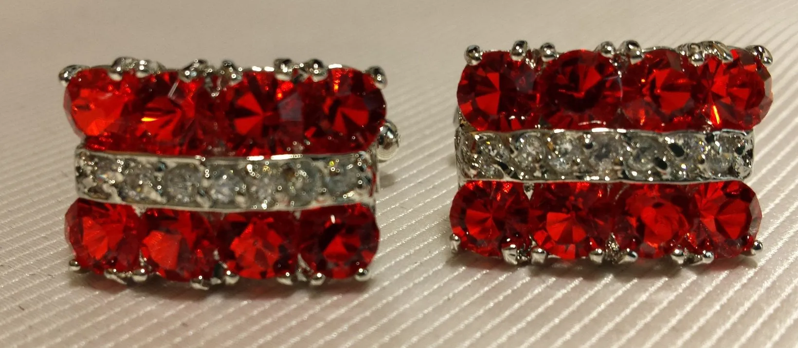 Red Crystal Cufflinks