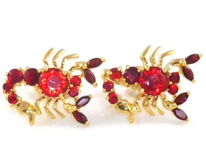 Red Garnet Ruby Scorpio Cufflinks